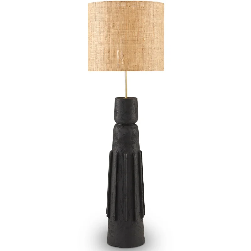 leather table lamps with a distressed texture for a rugged charmTotem #2 Table Lamp Black