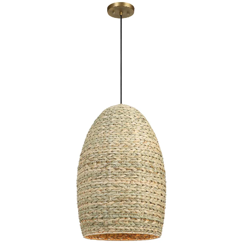 Moroccan Ceiling Lights with Colorful Stained Glass and Geometric CarvingsUttermost Cardamom 1-Light Woven Rope Pendant