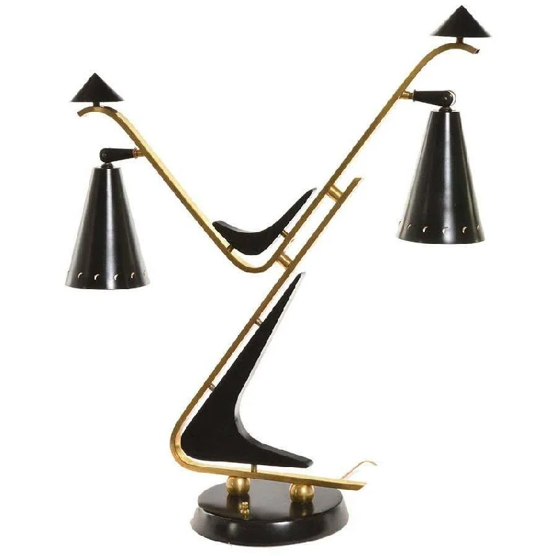 art deco table lamps with geometric shapes for a retro touchLarge Black + Brass Atomic Double Shade Table Lamp art deco table lamps with geometric shapes for a retro touchLarge Black + Brass Atomic Double Shade Table Lamp