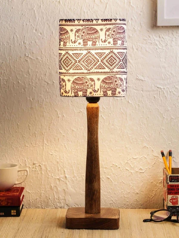 art deco table lamps with geometric shapes for a retro touchWarli Art Wooden Lamp