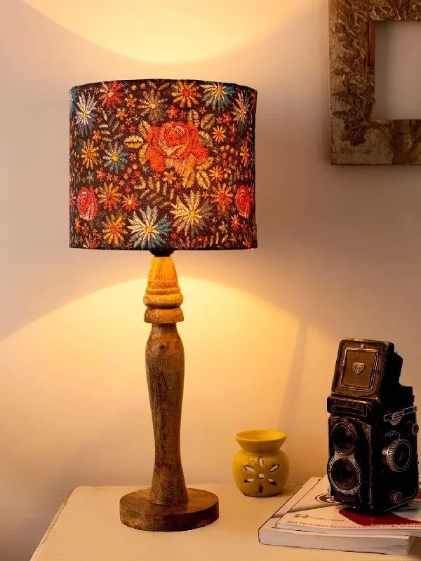 crystal table lamps with dazzling prisms for a glamorous effectWooden Black Floral Stich Lamp crystal table lamps with dazzling prisms for a glamorous effectWooden Black Floral Stich Lamp