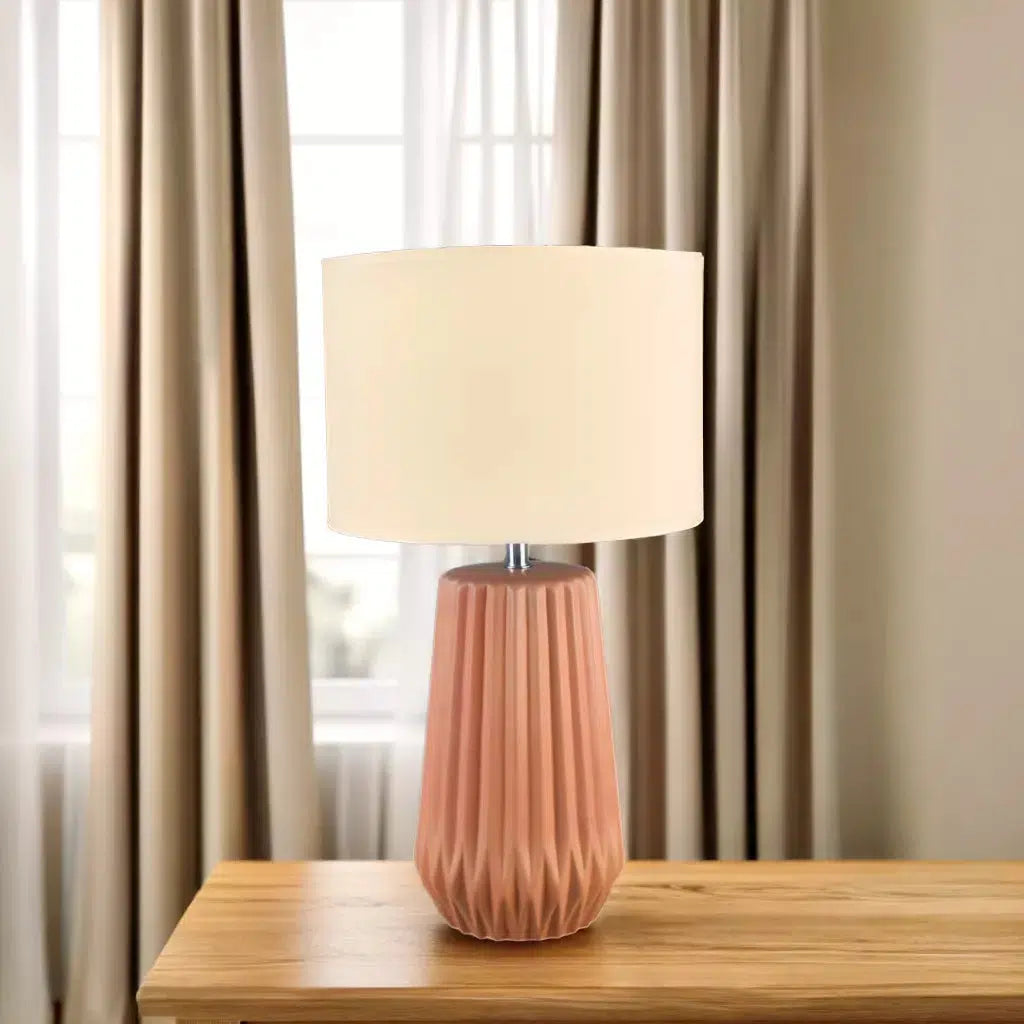 crystal table lamps with dazzling prisms for a glamorous effectScarlett Retro Charm, Ceramic Table Lamp - Pink Base, Linen Shade Lamp, 460m High, PL0133 crystal table lamps with dazzling prisms for a glamorous effectScarlett Retro Charm, Ceramic Table Lamp - Pink Base, Linen Shade Lamp, 460m High, PL0133