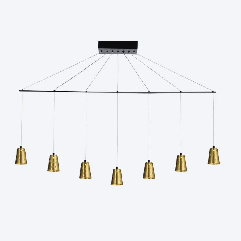 Rustic Ceiling Lights with Reclaimed Wood and Distressed FinishesZORO LINEAR 7 LED WITH YOSH SHADE PENDANT DIMMABLE Rustic Ceiling Lights with Reclaimed Wood and Distressed FinishesZORO LINEAR 7 LED WITH YOSH SHADE PENDANT DIMMABLE